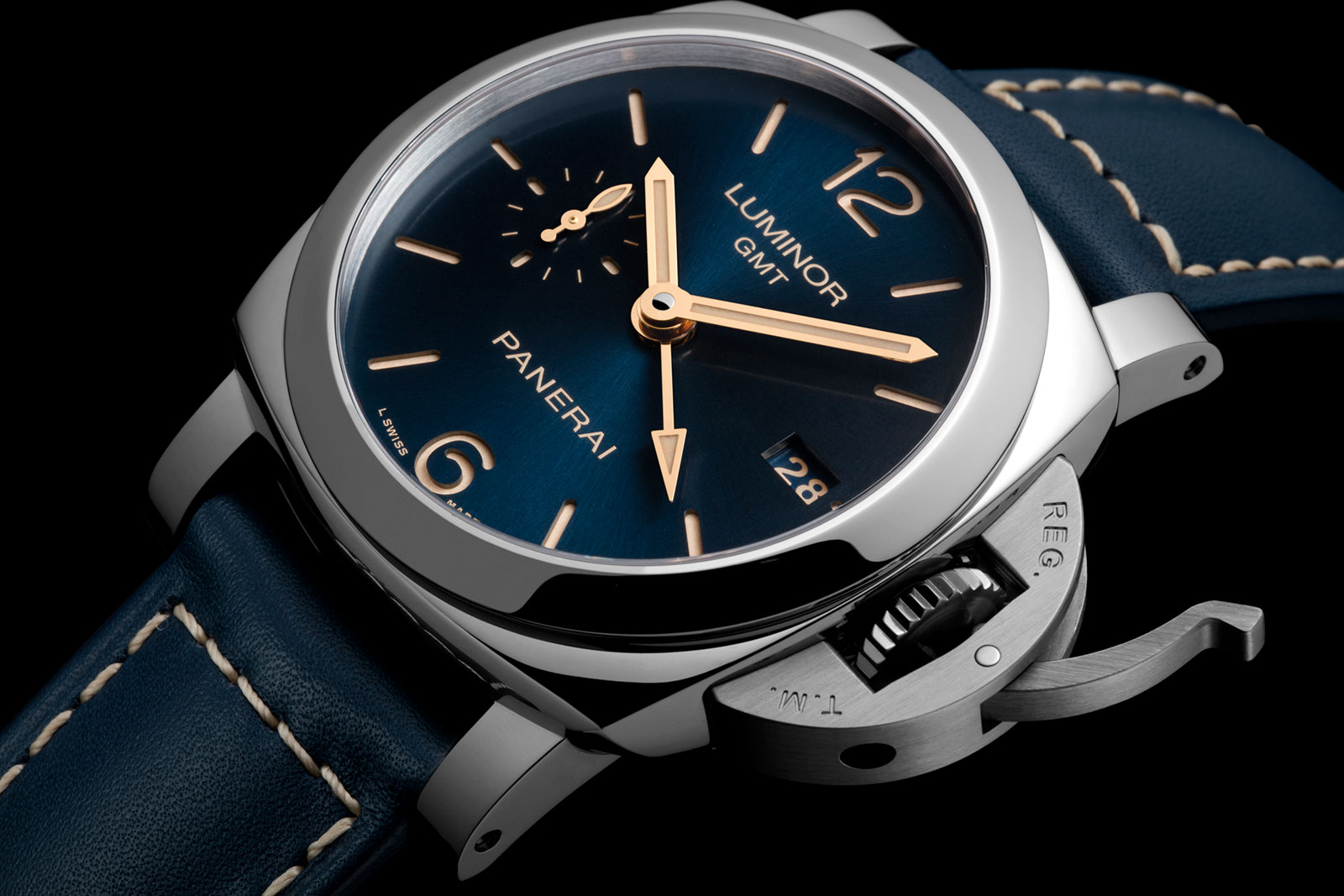 Panerai luminor outlet gmt blue dial