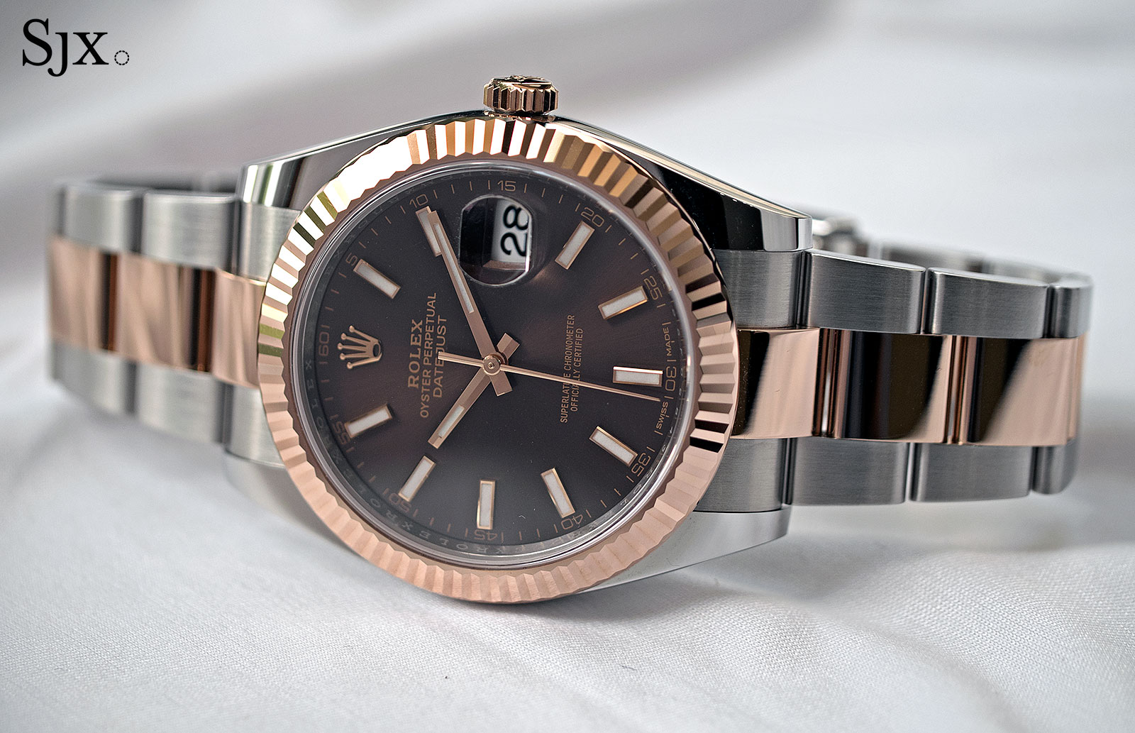 rolex datejust 41 rolesor everose