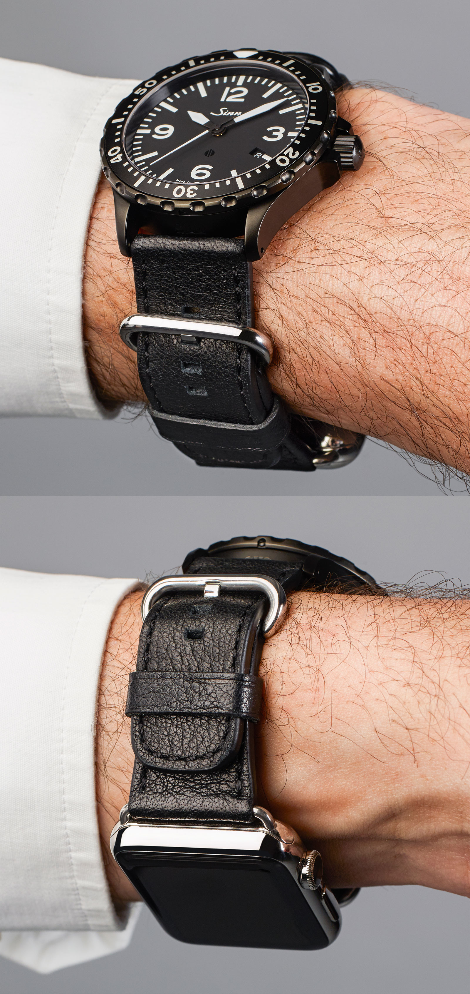 Sinn Dual Strap System Allows Apple Watch & Sinn Watch On The Same Wrist