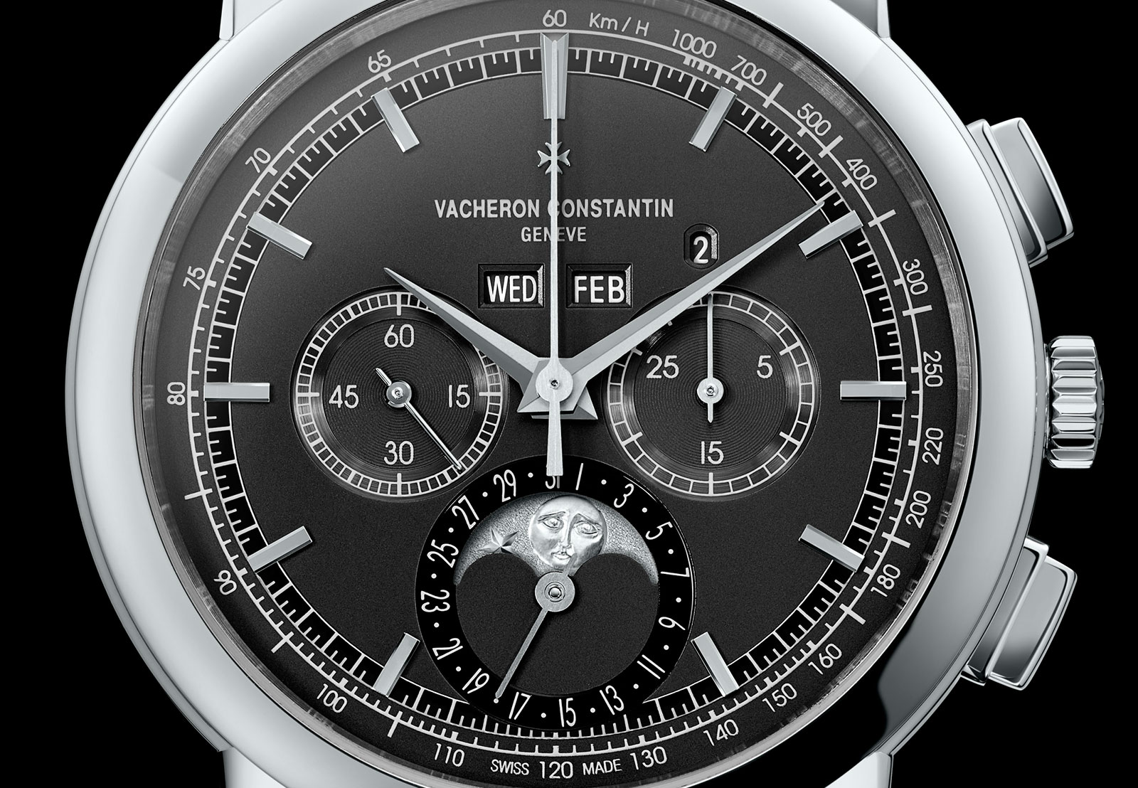 Vacheron Constantin Traditionnelle chronograph perpetual calendar platinum black 3