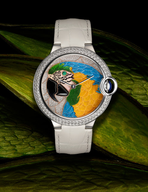 Pre SIHH 2014 Ballon Bleu de Cartier Floral Marquetry Parrot