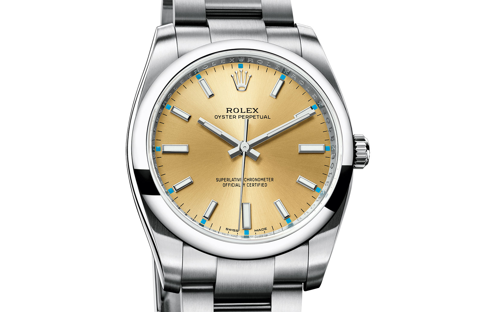 rolex oyster perpetual champagne dial