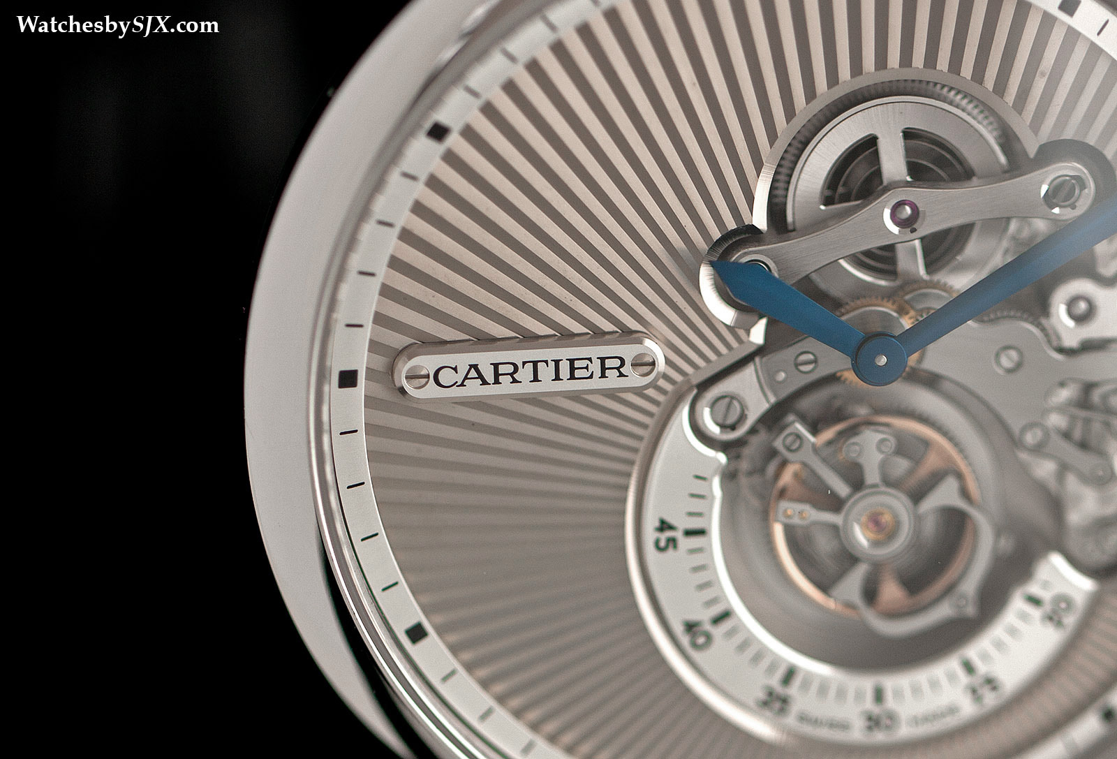 rotonde de cartier flying tourbillon reversed dial watch