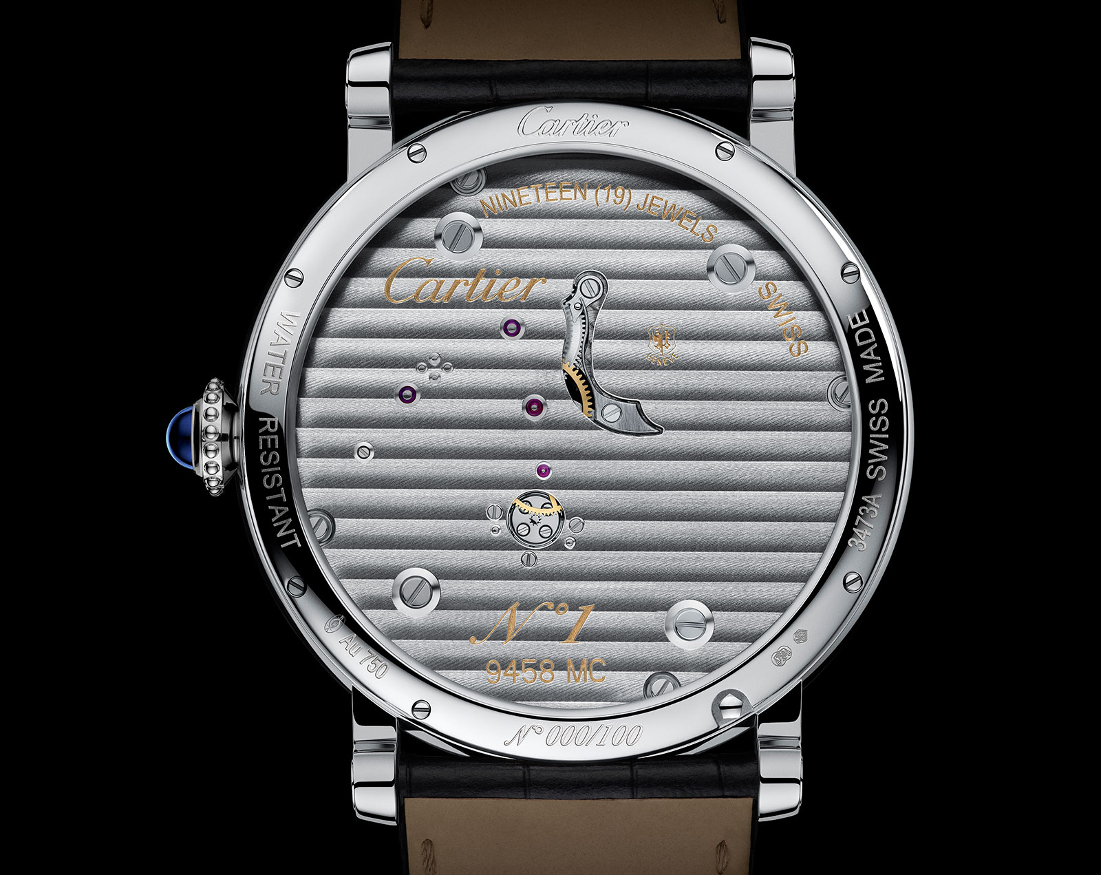 rotonde de cartier flying tourbillon reversed dial watch