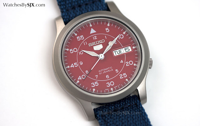 Seiko 5 red dial sale