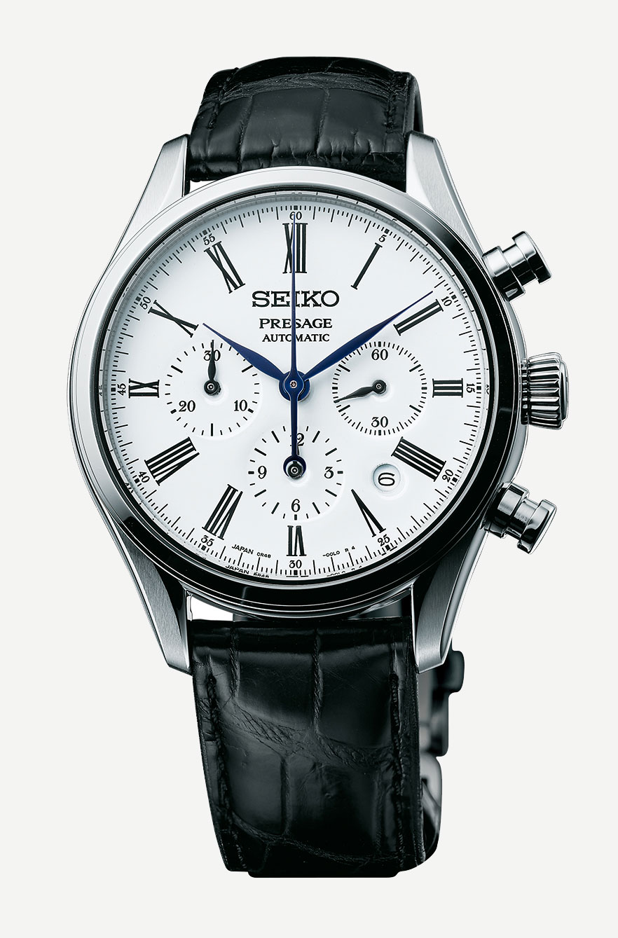 Seiko Presage enamel chronograph SRQ023