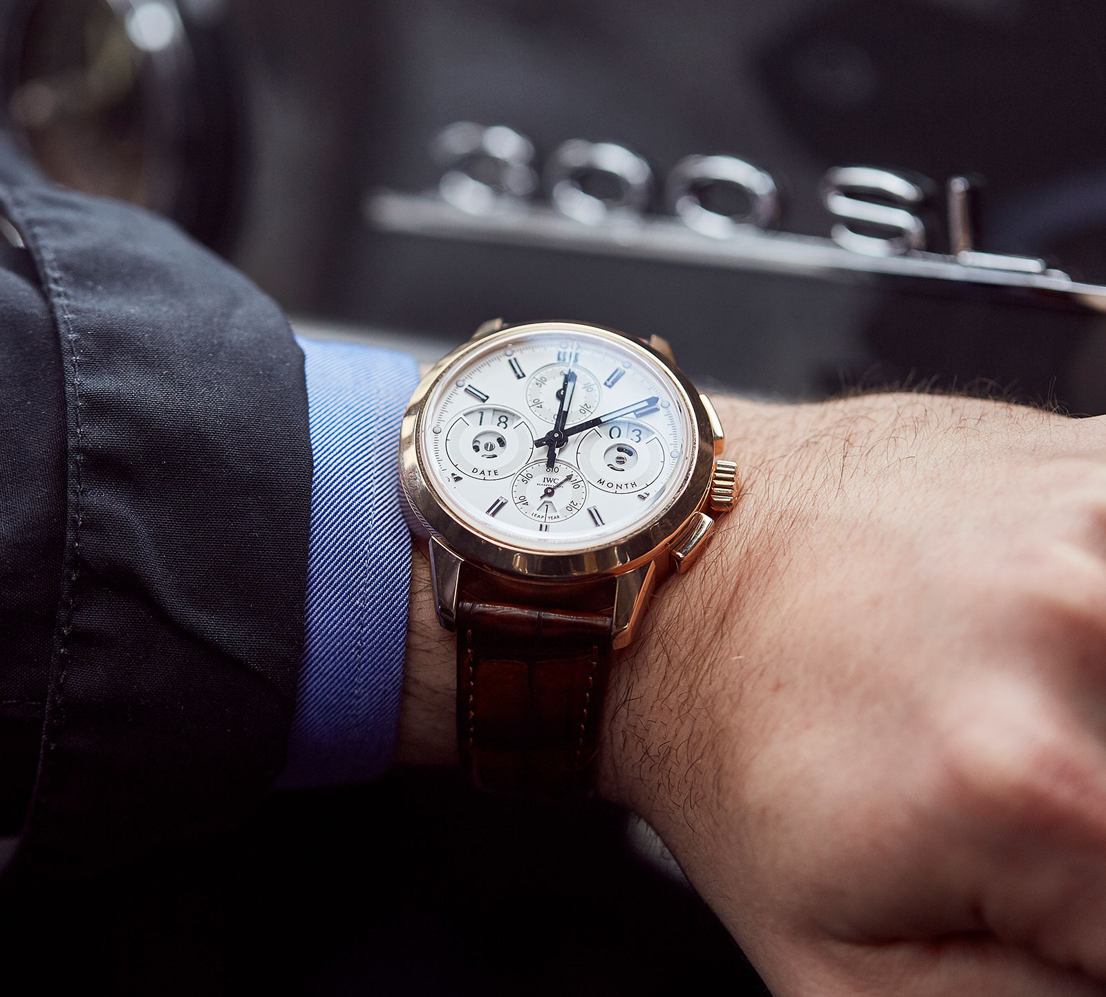 IWC Ingenieur Perpetual Calendar Digital Date-Month wrist shot