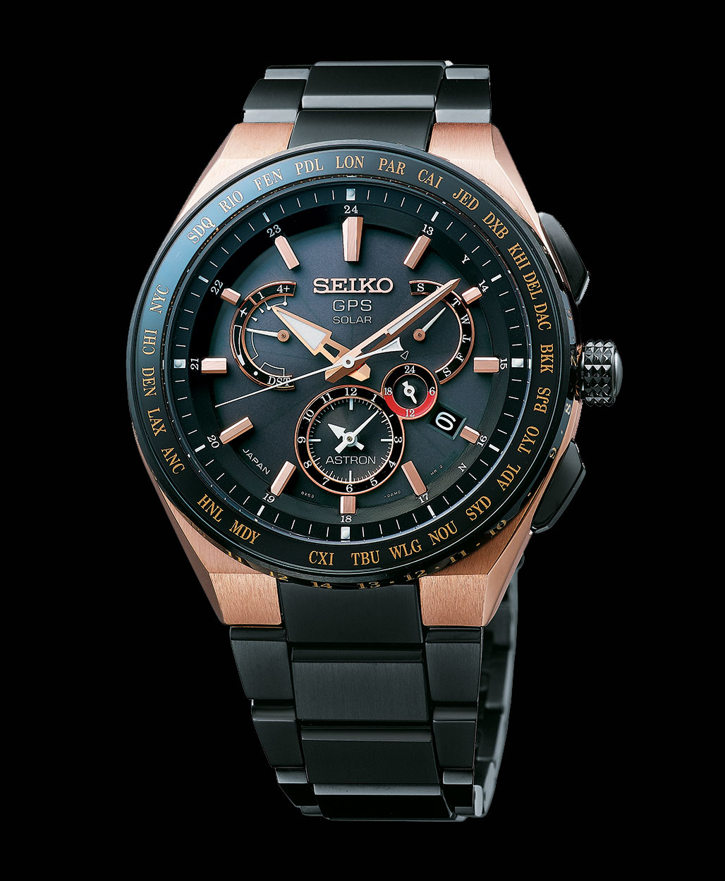 Astron solar hotsell chronograph gold