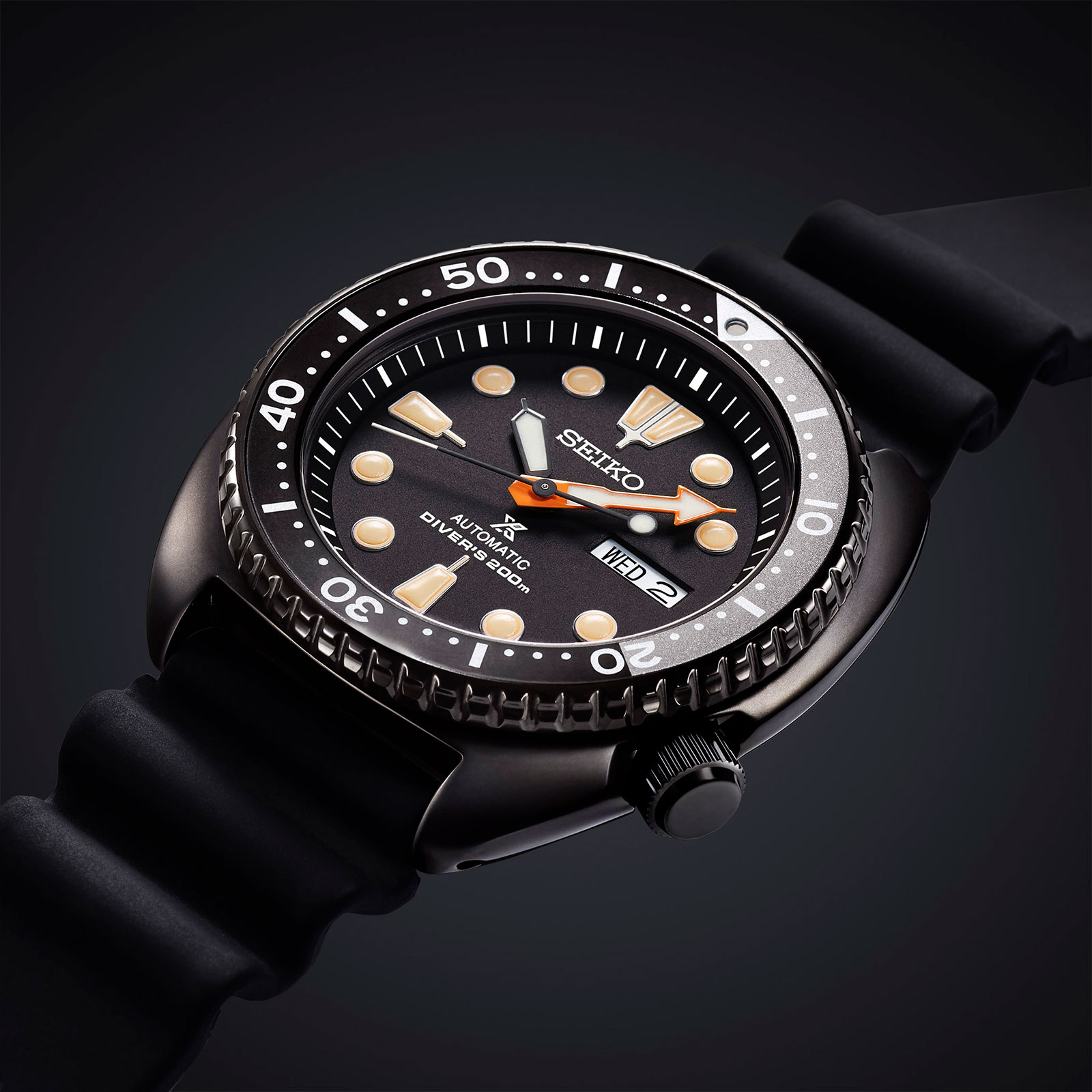 SEIKO PROSPEX BLACK SERIES SRPC49K1 Turtle Total Black 