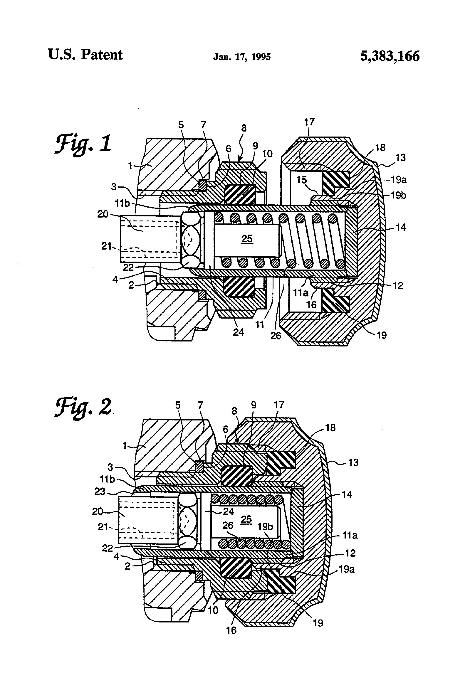 Rolex Twinlock crown patent US5383166