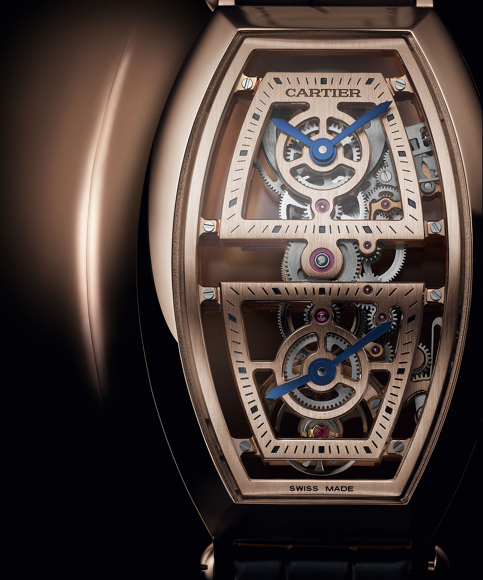 Cartier Privé Tonneau Skeleton Dual Time gold