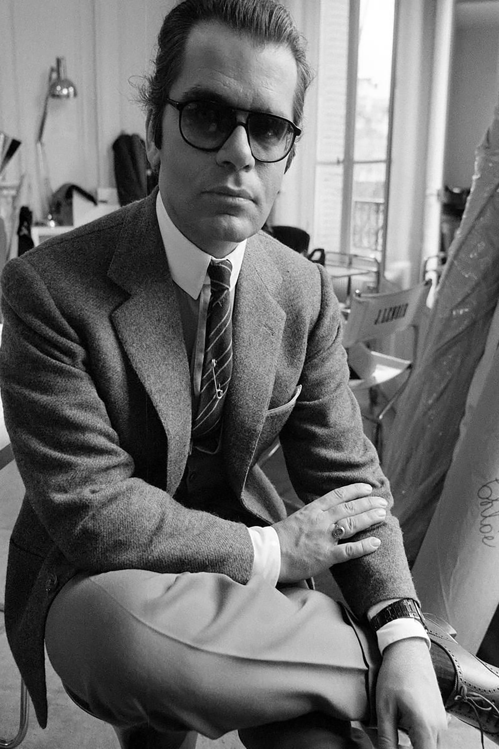 Karl Lagerfeld and Yves Saint Laurent, Black & White Photograph