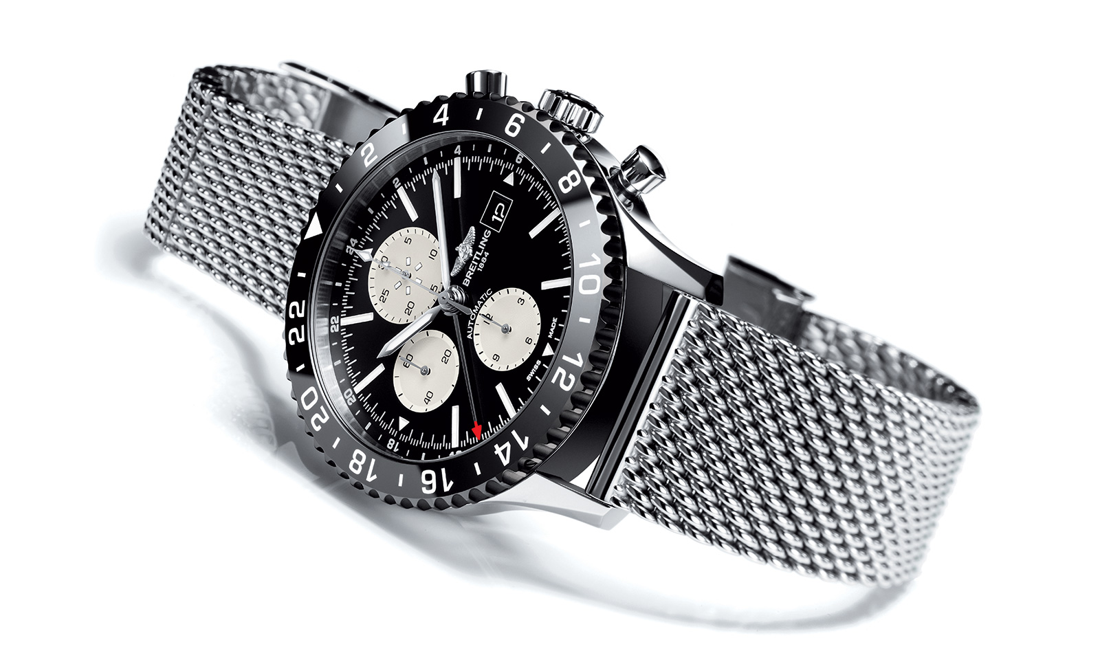 Breitling chronoliner black clearance steel