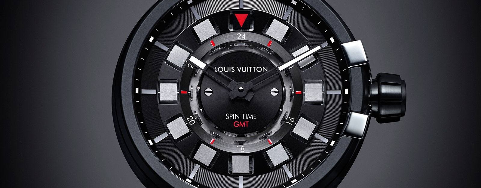 Auht LOUIS VUITTON Tambour GMT Evolution In Black Q1159 Black Dial 90173862  