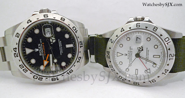 A comparison of the new and old Rolex Explorer II SJX Watches