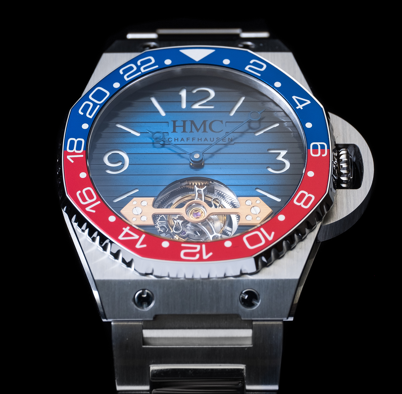 H. Moser & Cie. Tourbillon 42.8 mm Watch in Blue Dial