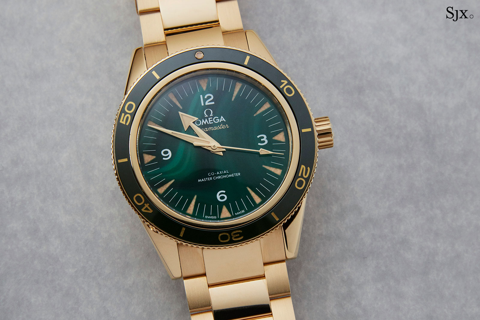 Up Close Omega Seamaster 300 Bronze Gold SJX Watches