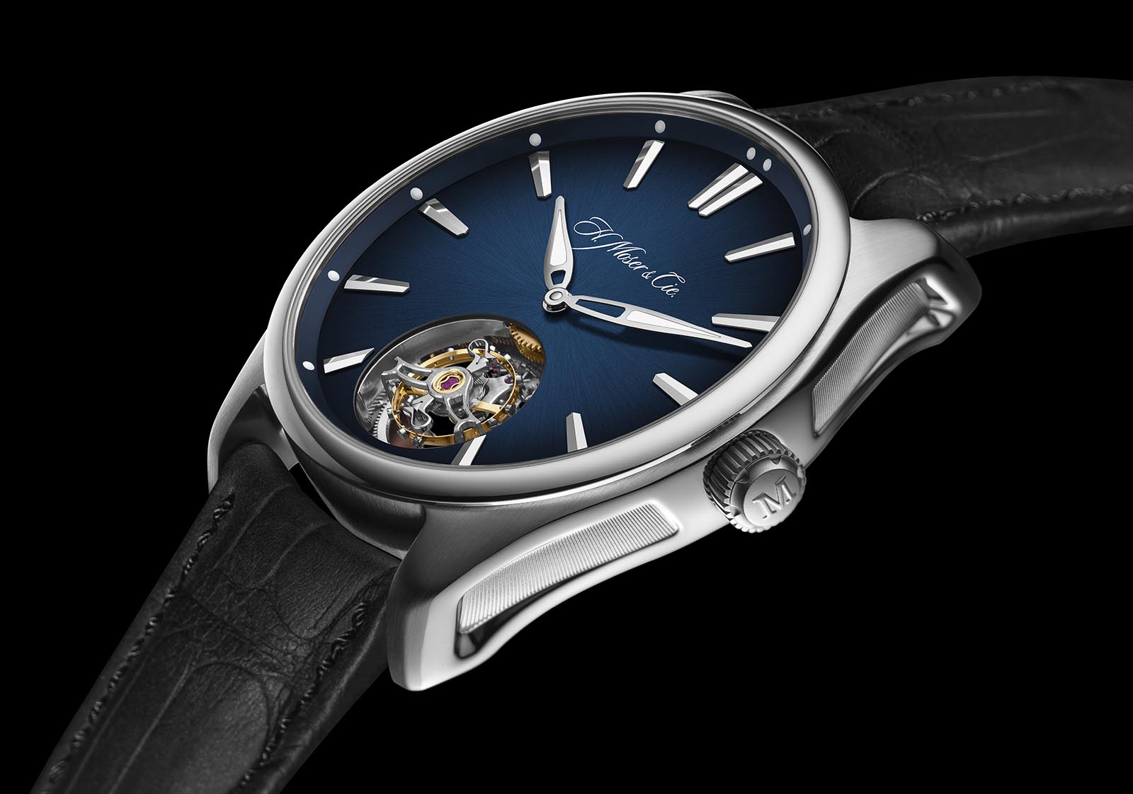 Neue Uhr : H. Moser & Cie - Pioneer Tourbillon in Stahl