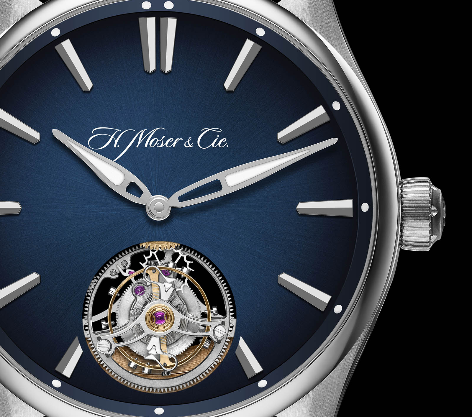 Neue Uhr : H. Moser & Cie - Pioneer Tourbillon in Stahl