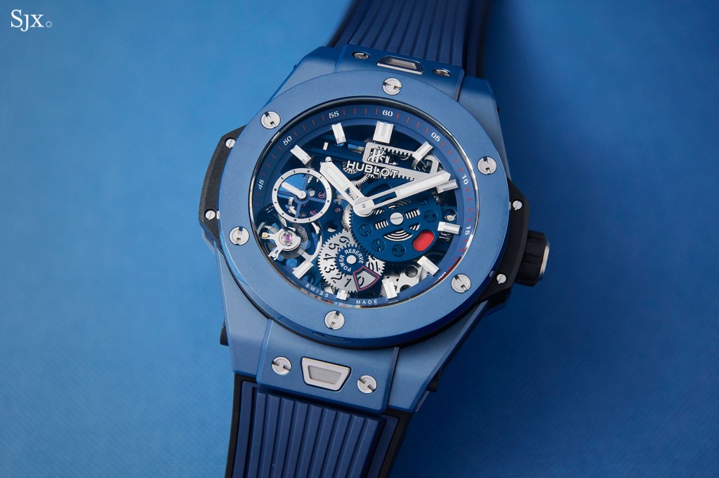 Up Close: Hublot Meca-10 Blue Ceramic Skeleton 10-Days | SJX Watches