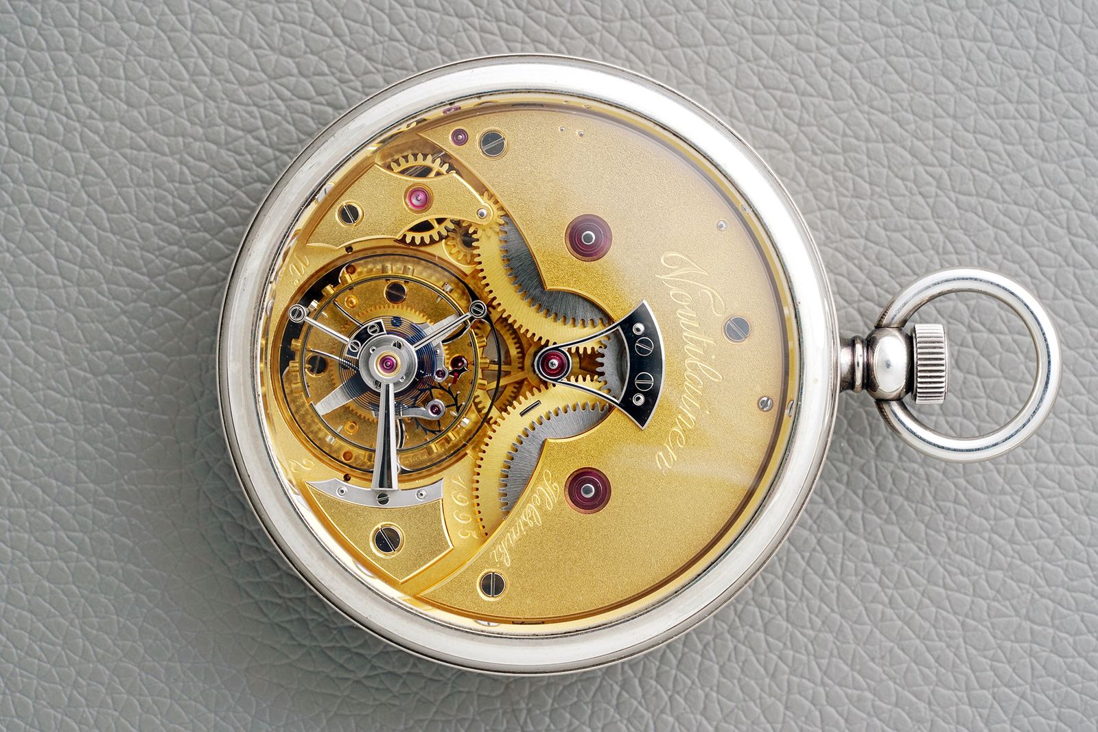 Kari Voutilainen's first tourbillon pocket watch prototype movement view