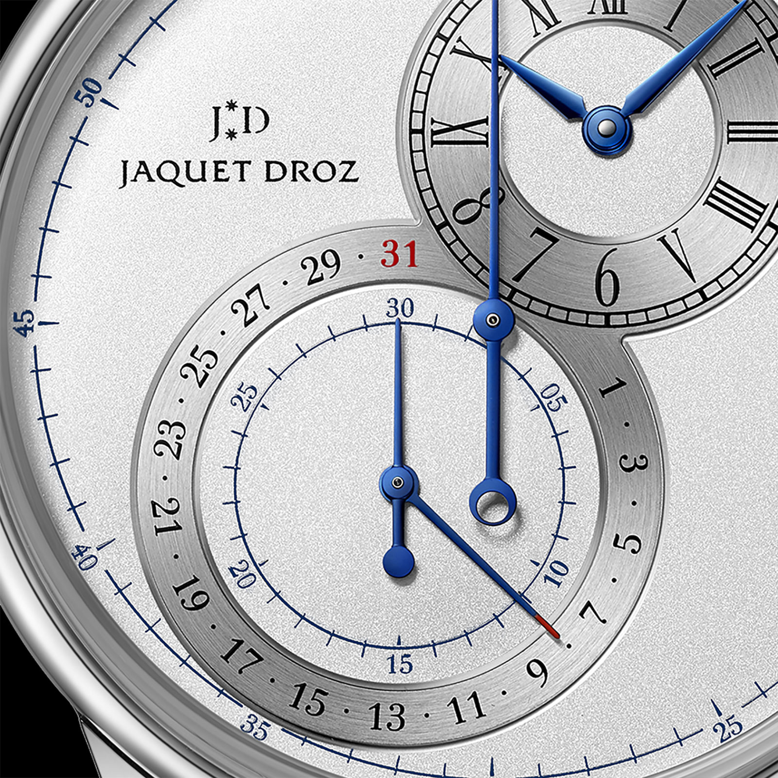 jaquet droz grande seconde chronograph silver dial