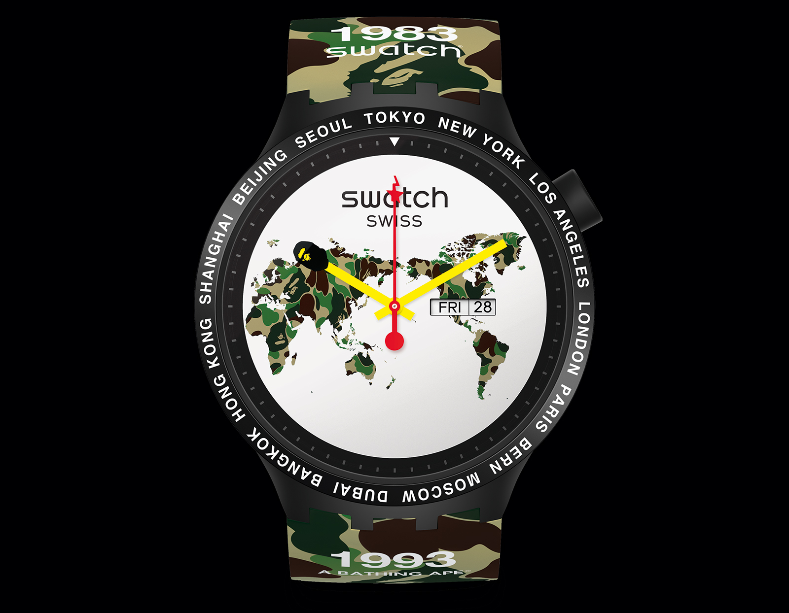 格安再入荷BAPE SWATCH BIG BOLD BERN 938本限定 腕時計(アナログ)