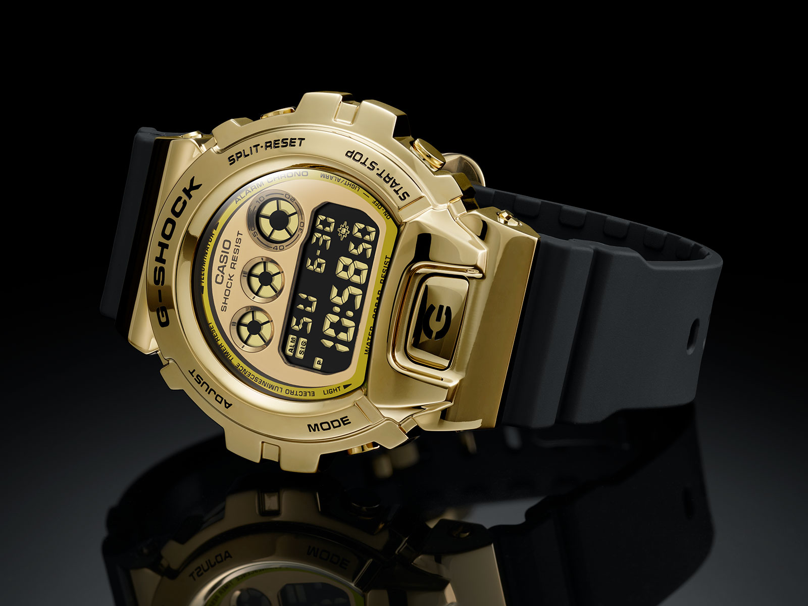 Black g shock with gold online inside