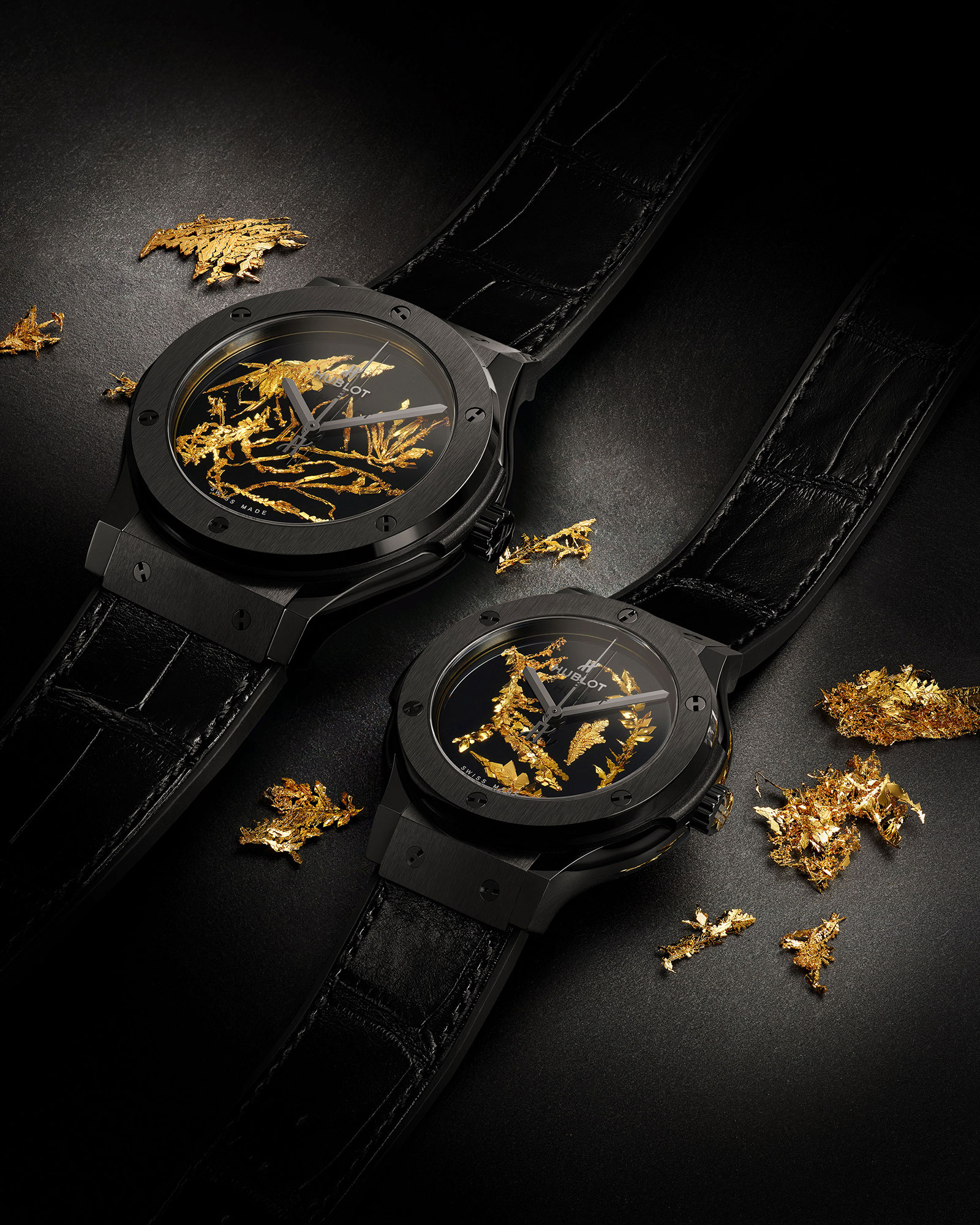 Hublot black gold clearance watch