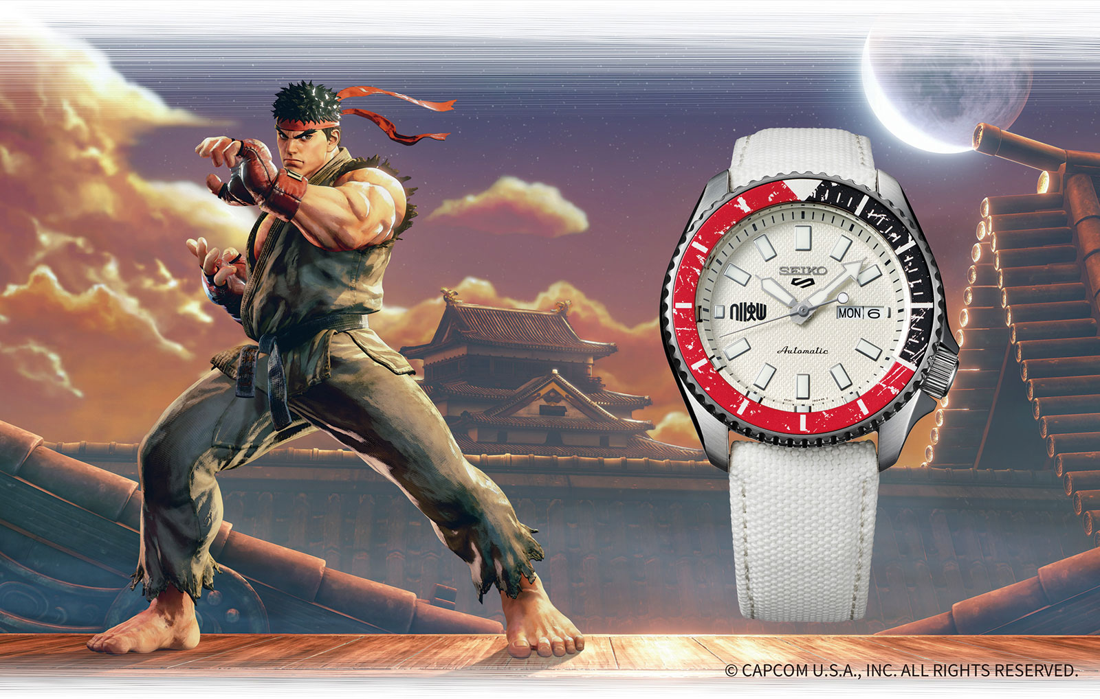 Seiko 5 Sports STREET FIGHTER V Limited Edition, RYU model