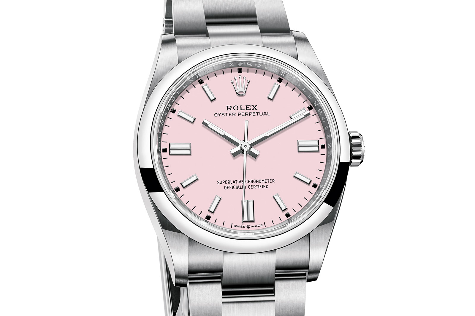 rolex oyster perpetual pink dial