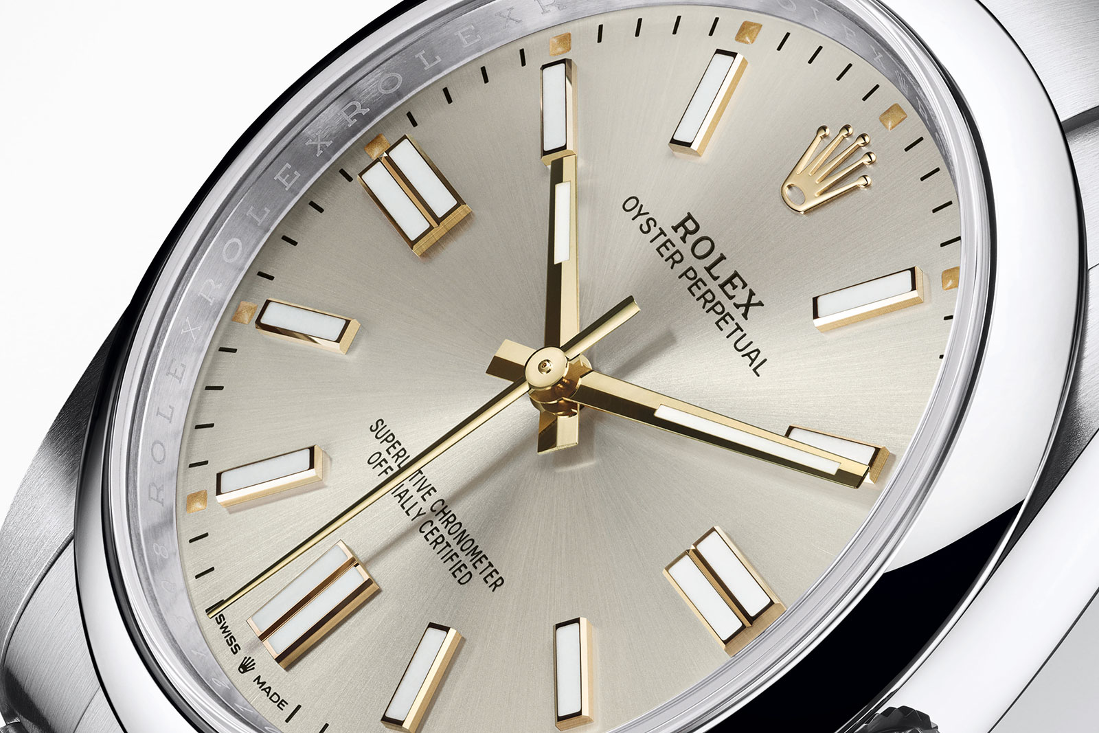 rolex oyster perpetual silver and gold