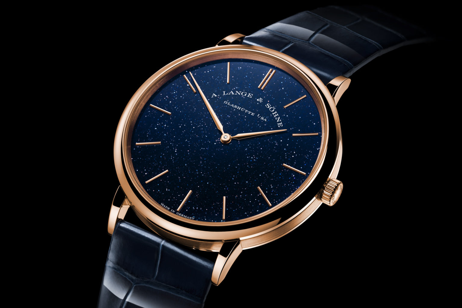 A. Lange & Söhne Unveils The Saxonia Thin Aventurine In Pink Gold 