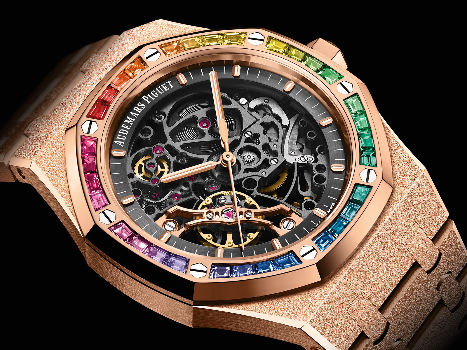 Audemars Piguet Introduces Royal Oak Frosted Gold Double Balance Wheel  Openworked “Rainbow”