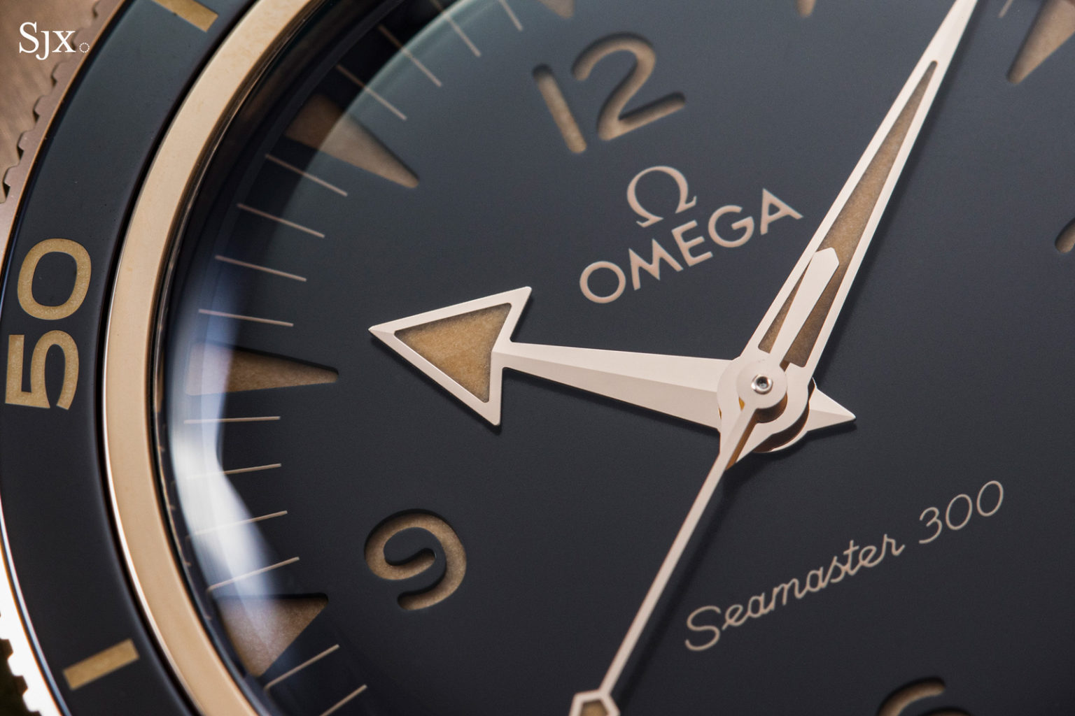 Up Close Omega Seamaster 300 Bronze Gold SJX Watches
