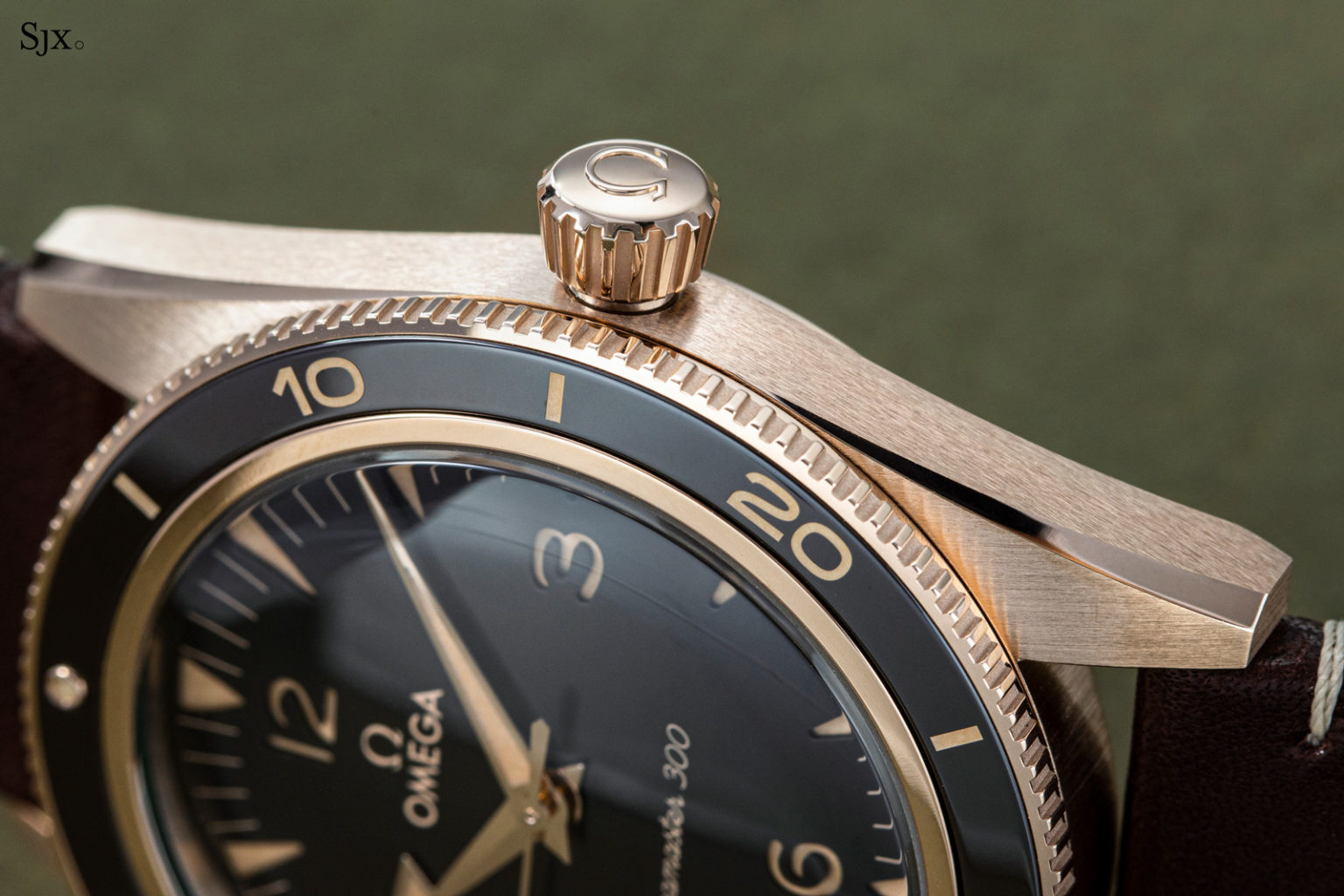 Up Close Omega Seamaster 300 Bronze Gold SJX Watches