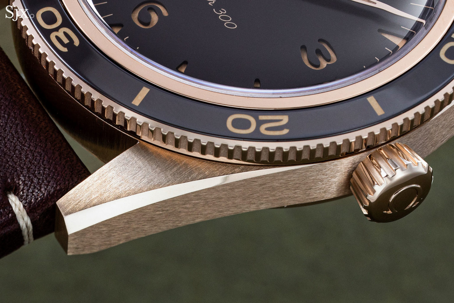 Up Close Omega Seamaster 300 Bronze Gold SJX Watches