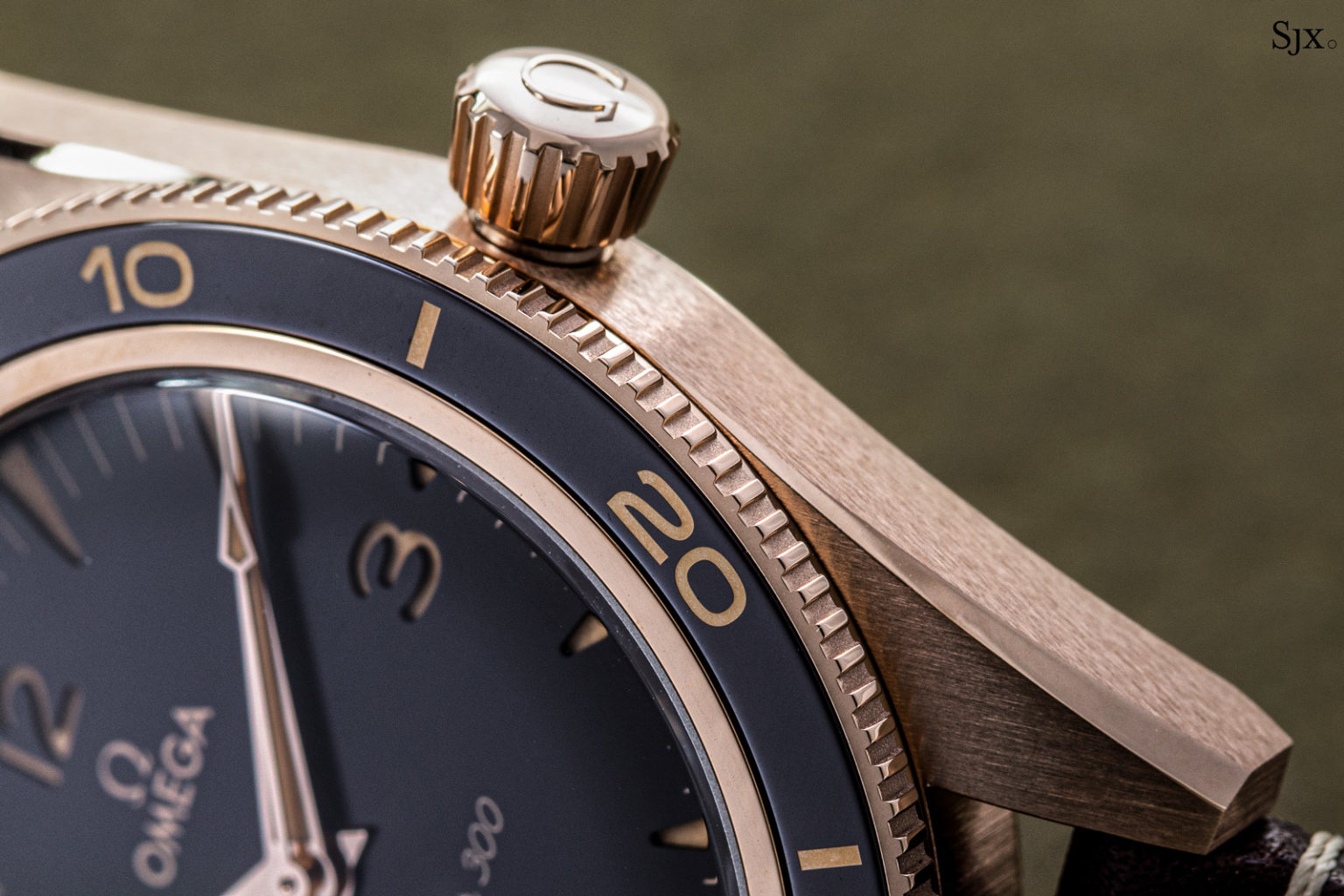 Up Close Omega Seamaster 300 Bronze Gold SJX Watches