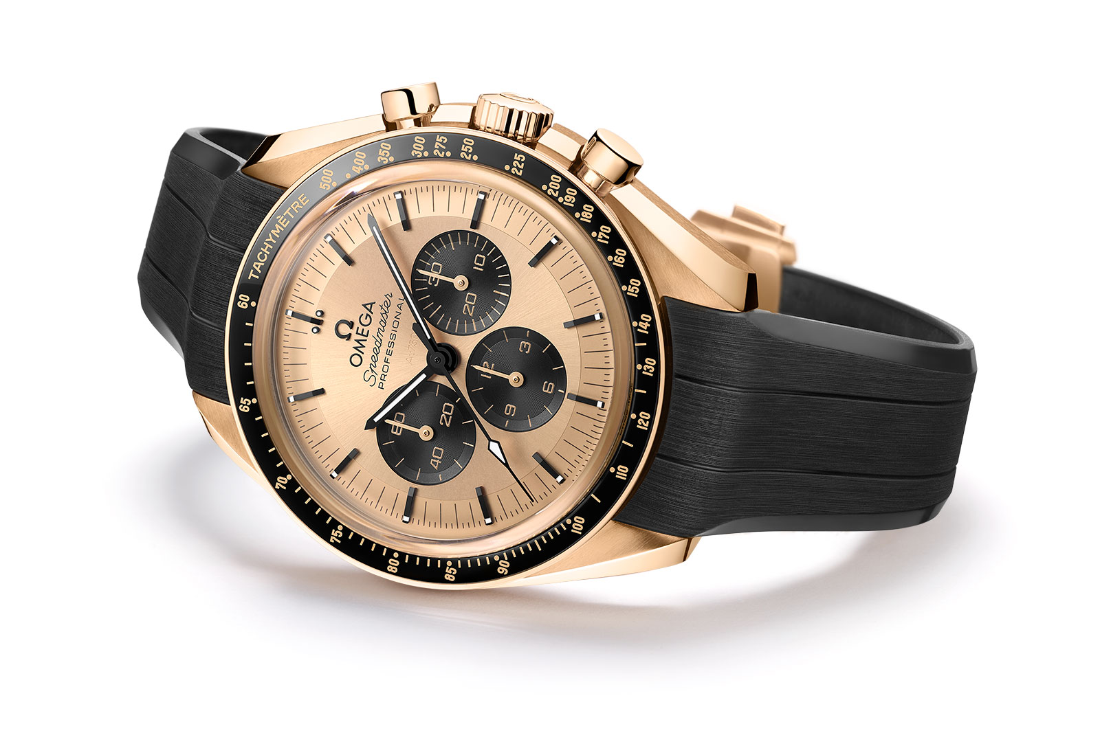 Omega Introduces the Speedmaster Moonwatch in Moonshine Gold | SJX 