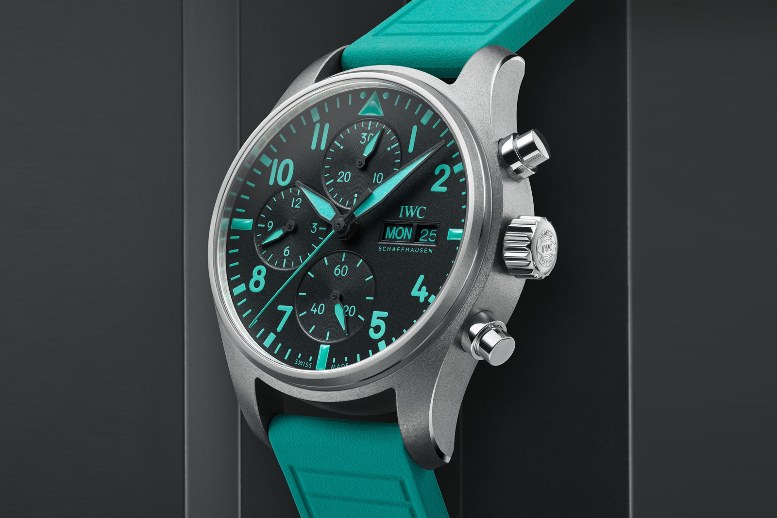 IWC Introduces the Pilots Watch Chronograph in Mint Green and Titanium SJX Watches