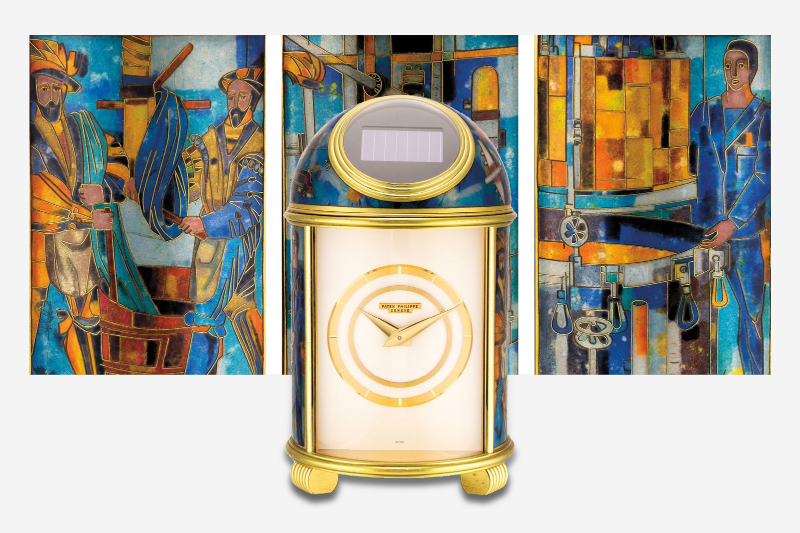 PATEK PHILIPPE SOLAR DOME CLOCK HAND-PAINTED BY RENOWNED