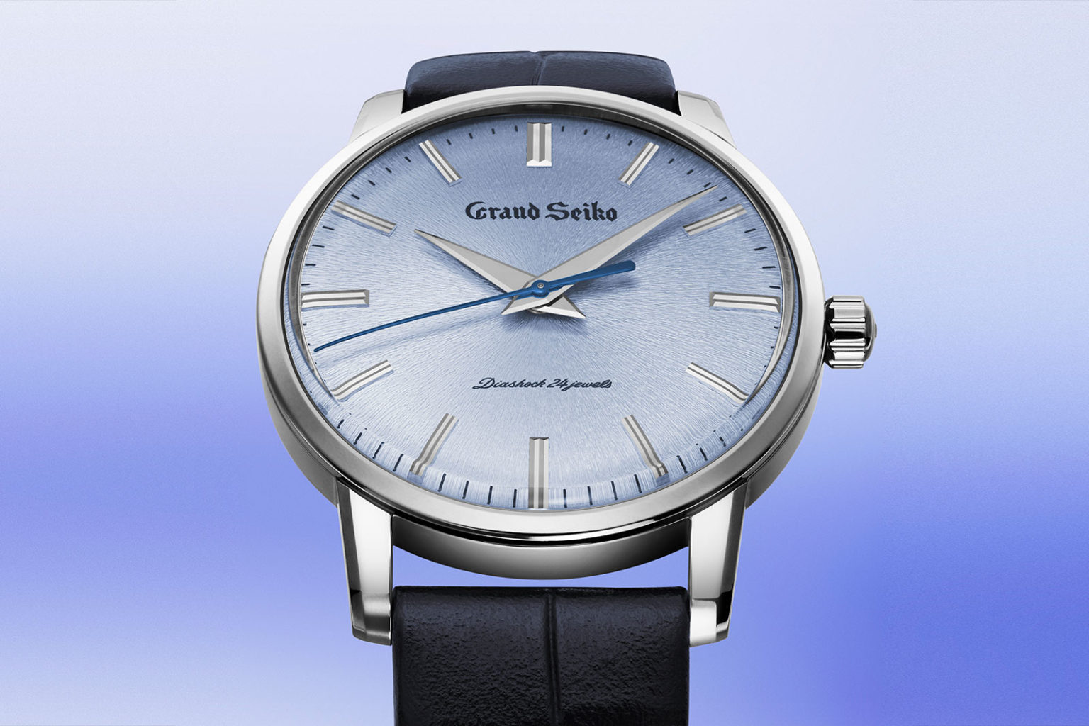 A Grand Seiko “First” 3180 Remake in Titanium and Powder Blue | SJX Watches